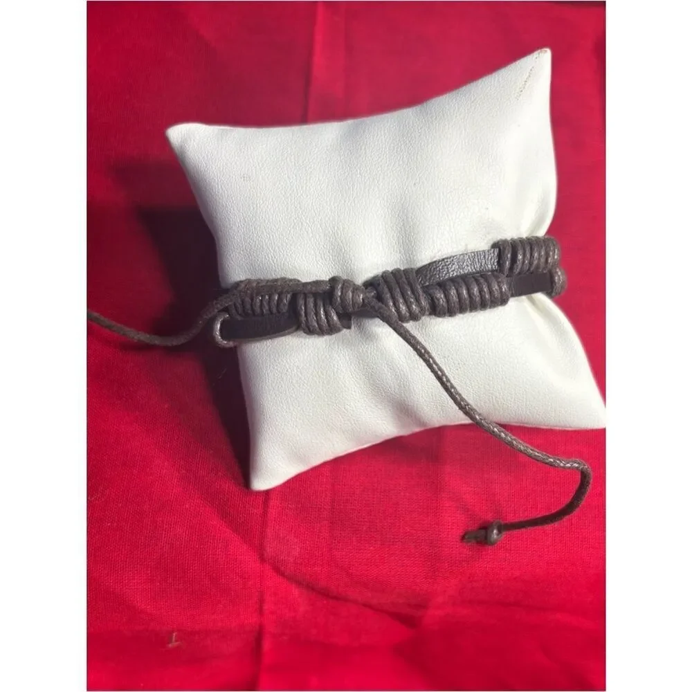 New Men's Leather Wrap Adjustable Bracelet